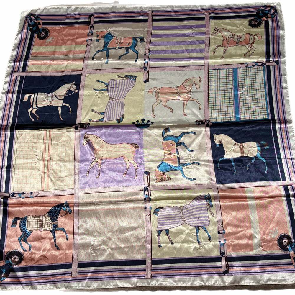 Elegant Horse Print 100% Silk  Scarf